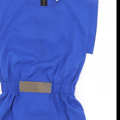 Madam Rage Womens Blue  Polyester Mini  Size 12  Round Neck Zip