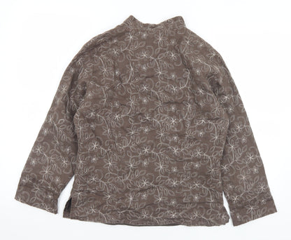 Anne Carson Womens Brown Floral  Jacket  Size S  Button
