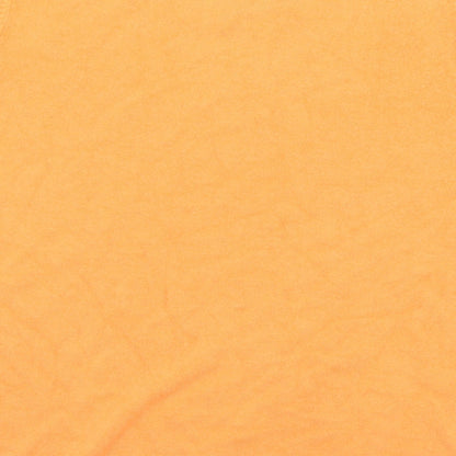 Classic Womens Orange Round Neck  Acrylic Pullover Jumper Size S   - S/M