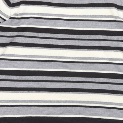 F&F Womens Multicoloured V-Neck Striped Acrylic Pullover Jumper Size 18