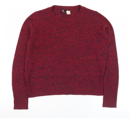 Womens UK Size S Divided Red Pullover Jumper