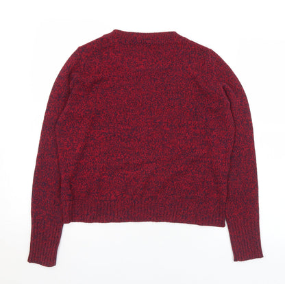 Womens UK Size S Divided Red Pullover Jumper