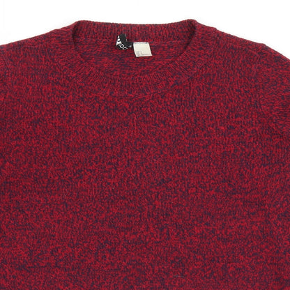 Womens UK Size S Divided Red Pullover Jumper