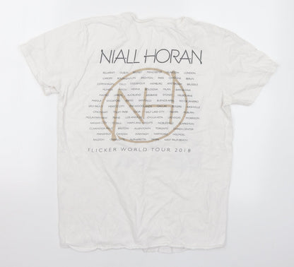 Womens UK Size S Preworn White Basic T-Shirt