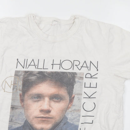 Womens UK Size S Preworn White Basic T-Shirt