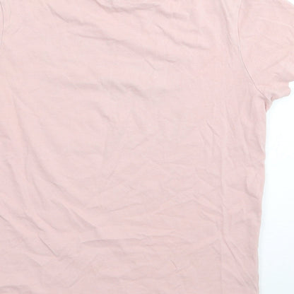 Marks and Spencer Boys Pink  100% Cotton Jersey T-Shirt Size 8-9 Years Crew Neck Pullover