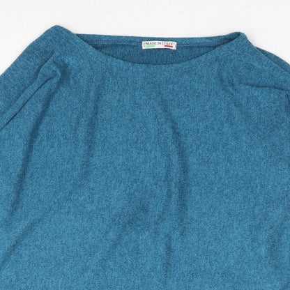 Womens UK Size S Made in Italy Blue Pullover Jumper