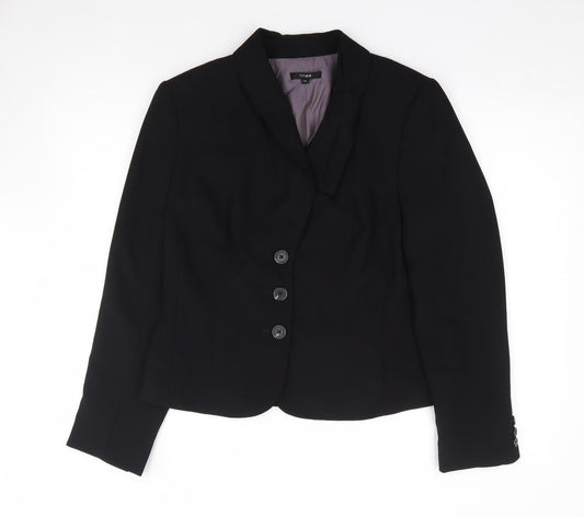 Linea Womens Black  Polyester Jacket Suit Jacket Size 14