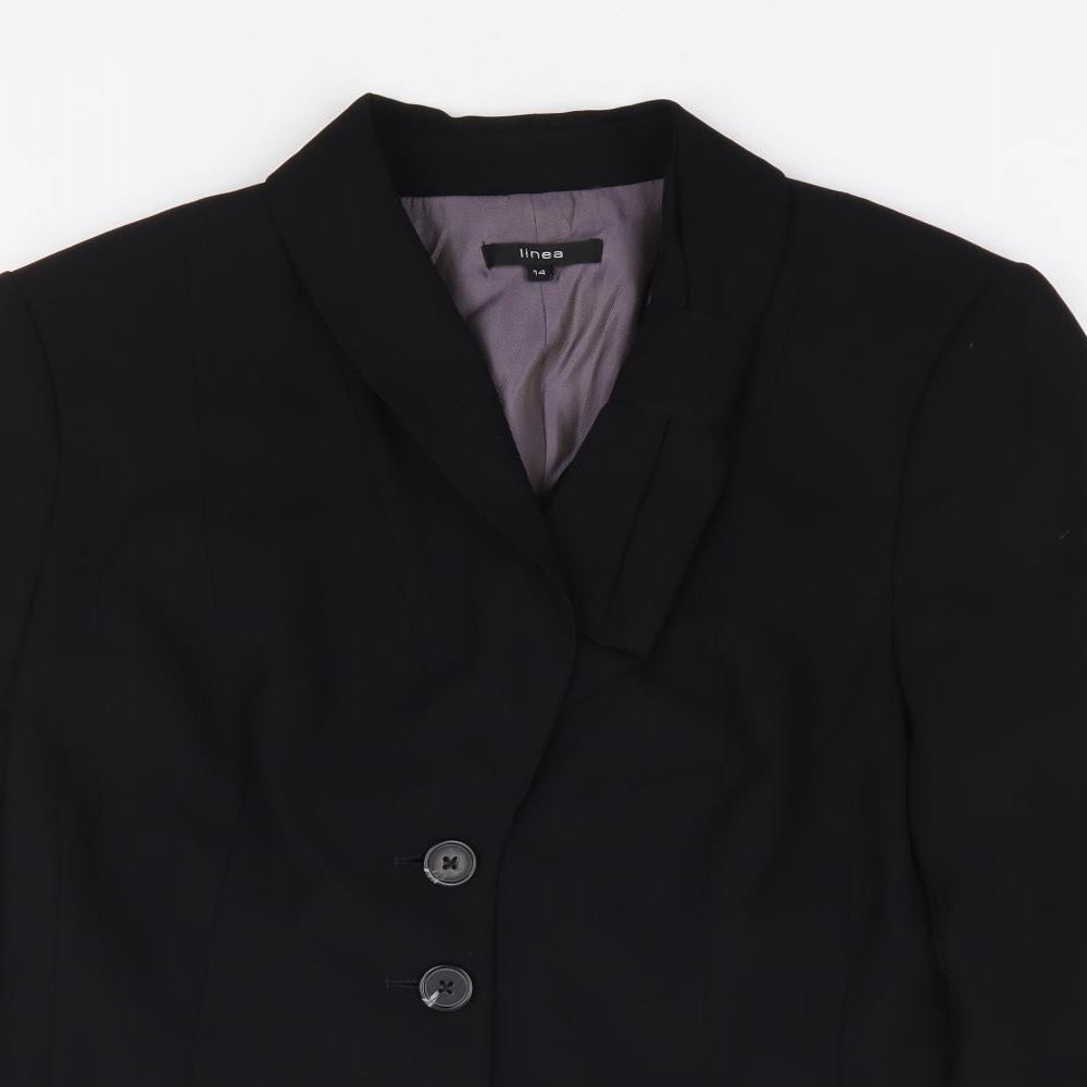 Linea Womens Black  Polyester Jacket Suit Jacket Size 14