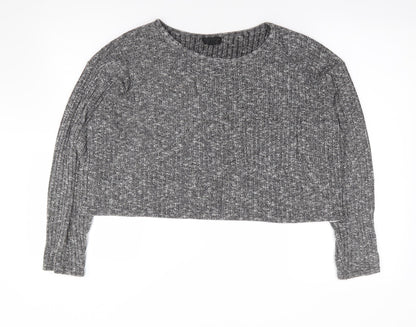 Womens UK Size 8 Topshop Grey Jersey T-Shirt