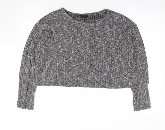 Womens UK Size 8 Topshop Grey Jersey T-Shirt