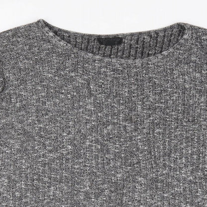Womens UK Size 8 Topshop Grey Jersey T-Shirt