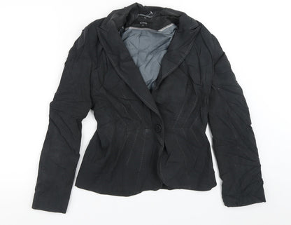 Marks & Spencer Womens Grey Striped  Jacket Blazer Size 10  Button
