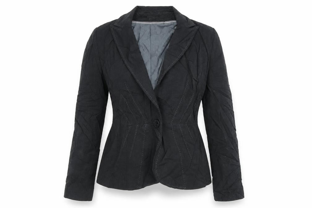 Marks & Spencer Womens Grey Striped  Jacket Blazer Size 10  Button