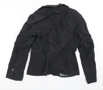 Marks & Spencer Womens Grey Striped  Jacket Blazer Size 10  Button