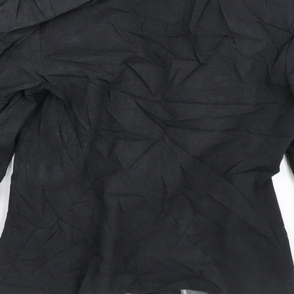 Marks & Spencer Womens Grey Striped  Jacket Blazer Size 10  Button