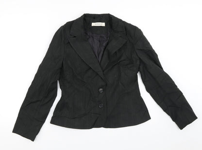 George Womens Black Striped  Jacket Blazer Size 12