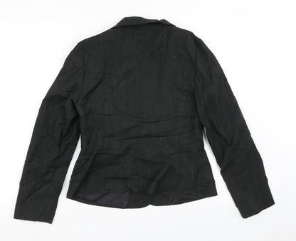 George Womens Black Striped  Jacket Blazer Size 12