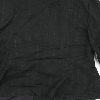 George Womens Black Striped  Jacket Blazer Size 12