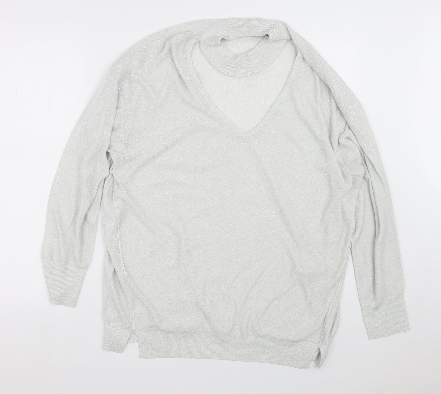 Womens UK Size 18 NEXT Silver Pullover Jumper