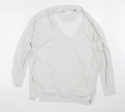Womens UK Size 18 NEXT Silver Pullover Jumper