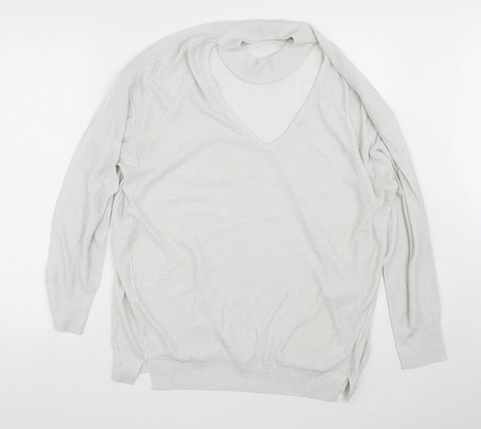 Womens UK Size 18 NEXT Silver Pullover Jumper