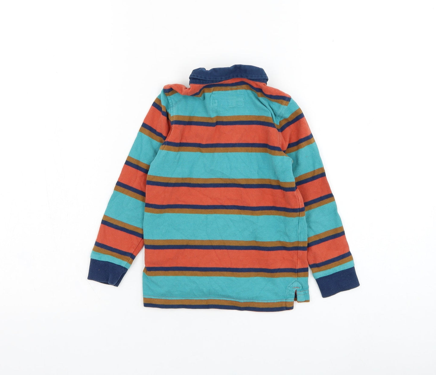 Marks and Spencer Girls Blue Animal Print Cotton Basic Polo Size 3-4 Years Collared Pullover