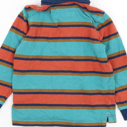Marks and Spencer Girls Blue Animal Print Cotton Basic Polo Size 3-4 Years Collared Pullover
