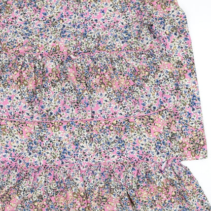 Never Fully Dressed Womens Pink Floral Polyester Trapeze & Swing  Size 8  Round Neck Pullover