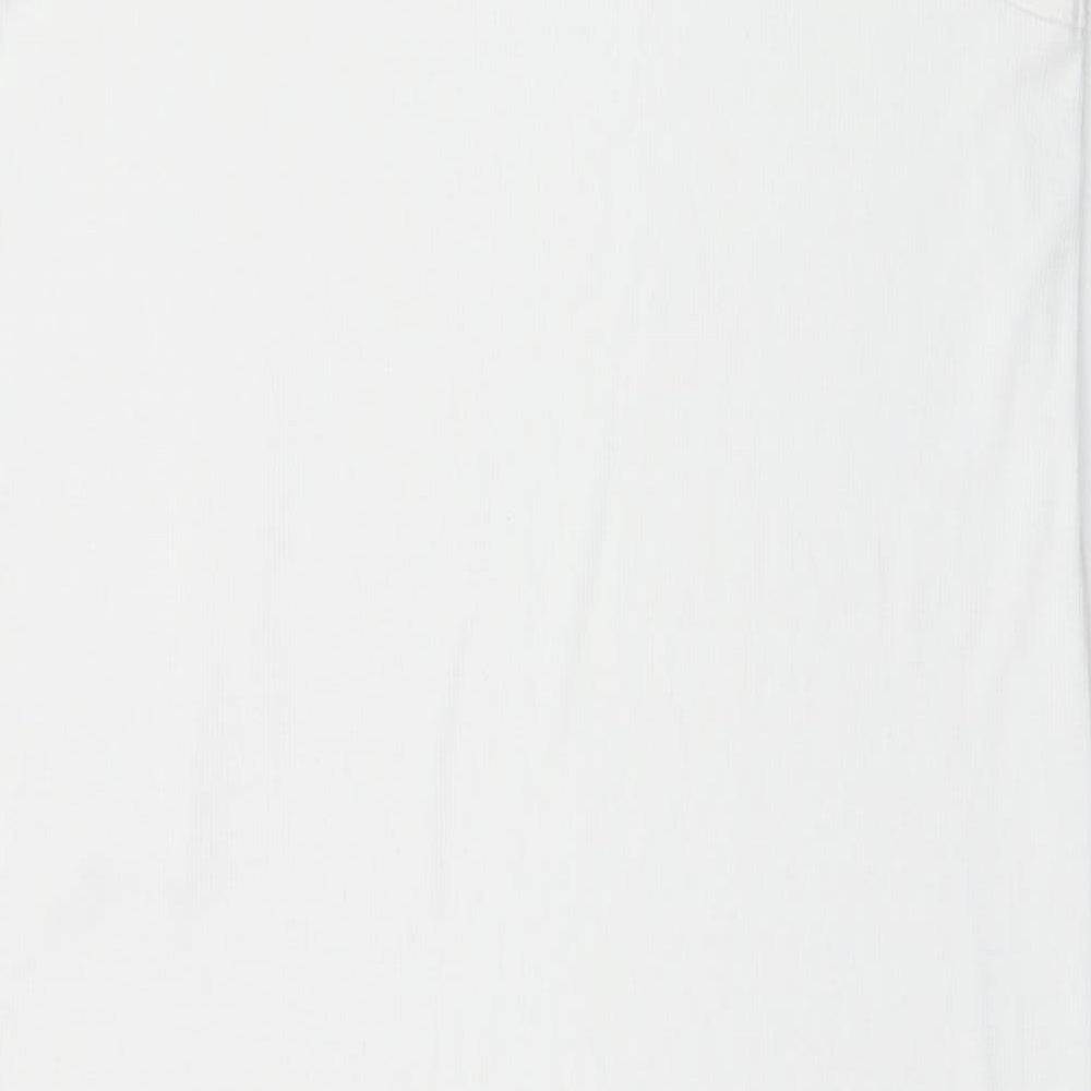 Atmosphere Womens White  Polyester Basic Tank Size 14 Mock Neck - Asymmetrical