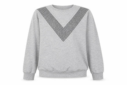 Select Womens Grey  Cotton Pullover Sweatshirt Size S  Pullover