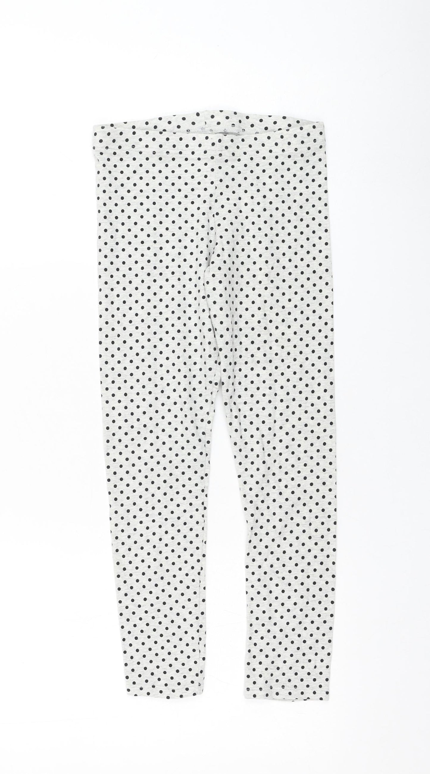 F&F Girls Grey Polka Dot Cotton Jogger Trousers Size 8-9 Years  Regular Pullover - Leggings