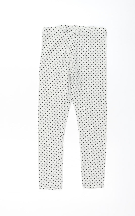 F&F Girls Grey Polka Dot Cotton Jogger Trousers Size 8-9 Years  Regular Pullover - Leggings