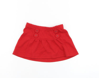 United Colors of Benetton Girls Red  Polyester Skater Skirt Size 18 Months  Pull On