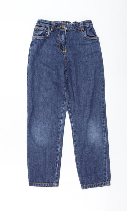 Oasis Girls Blue  Cotton Straight Jeans Size 9 Months  Regular Zip
