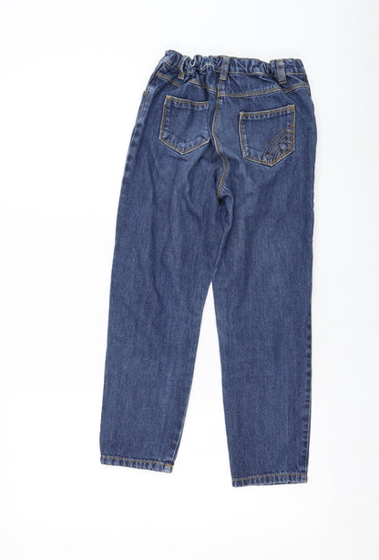 Oasis Girls Blue  Cotton Straight Jeans Size 9 Months  Regular Zip