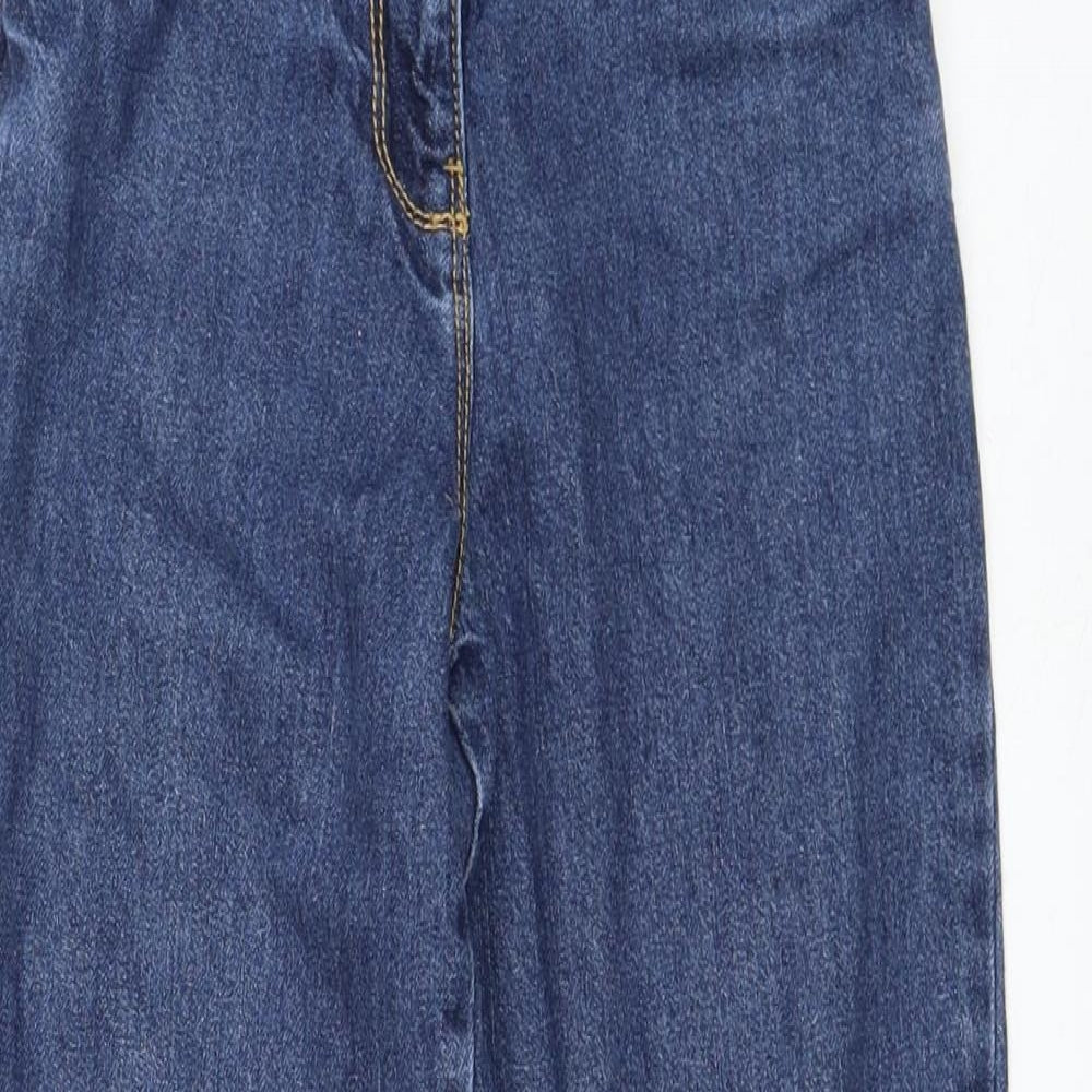 Oasis Girls Blue  Cotton Straight Jeans Size 9 Months  Regular Zip