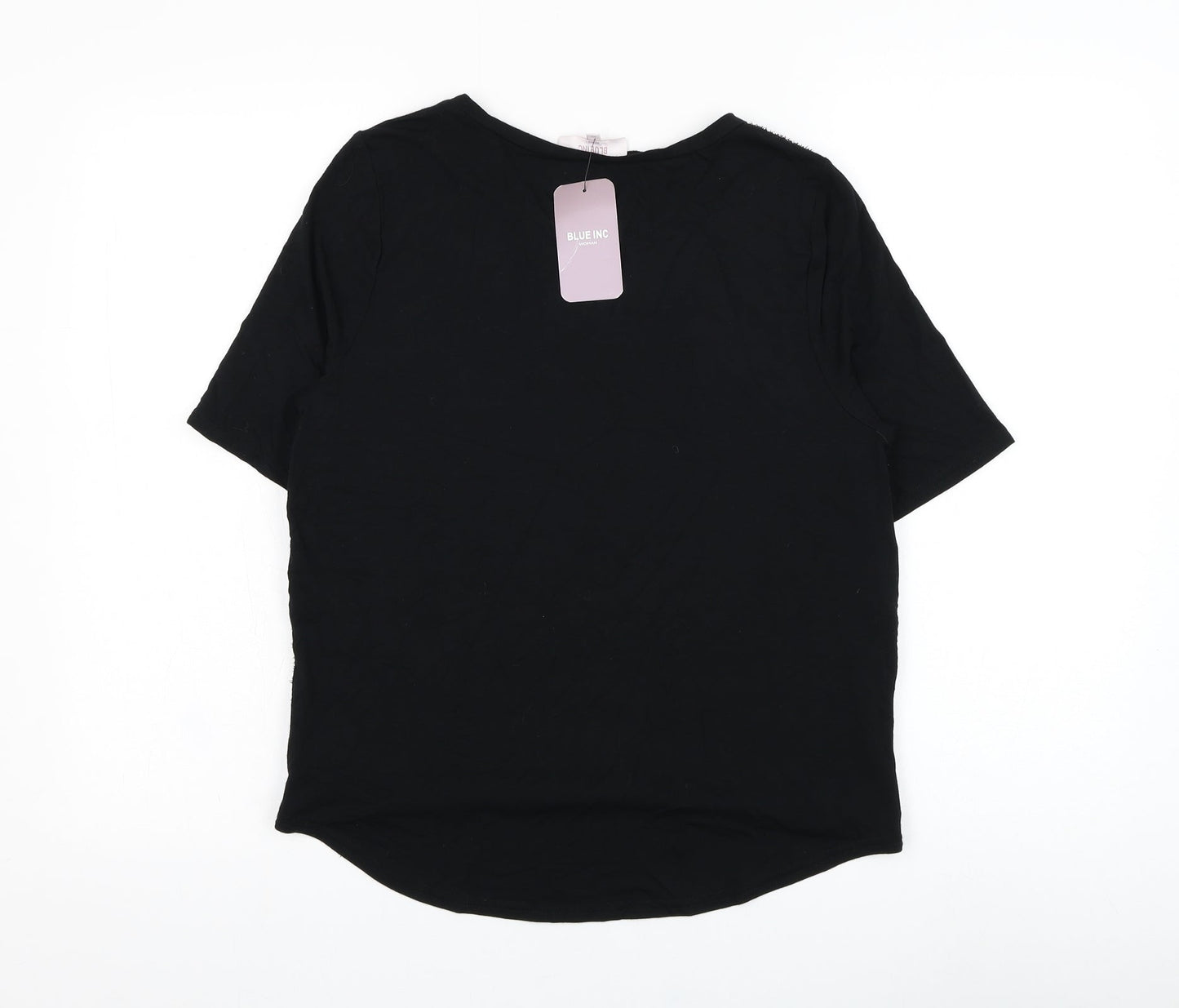 Womens UK Size 12 Blue Inc Black Basic Blouse