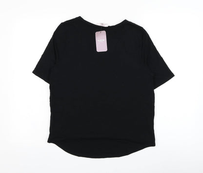 Womens UK Size 12 Blue Inc Black Basic Blouse
