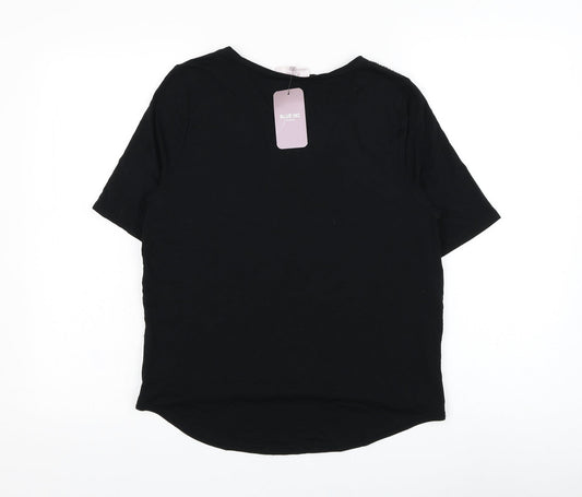 Womens UK Size 12 Blue Inc Black Basic Blouse