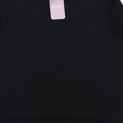 Womens UK Size 12 Blue Inc Black Basic Blouse