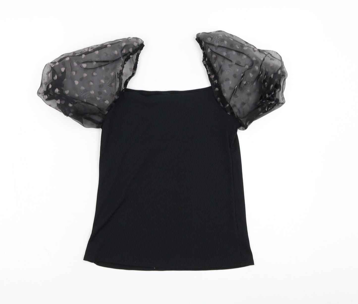 Womens UK Size 10 New Look Black Basic Blouse
