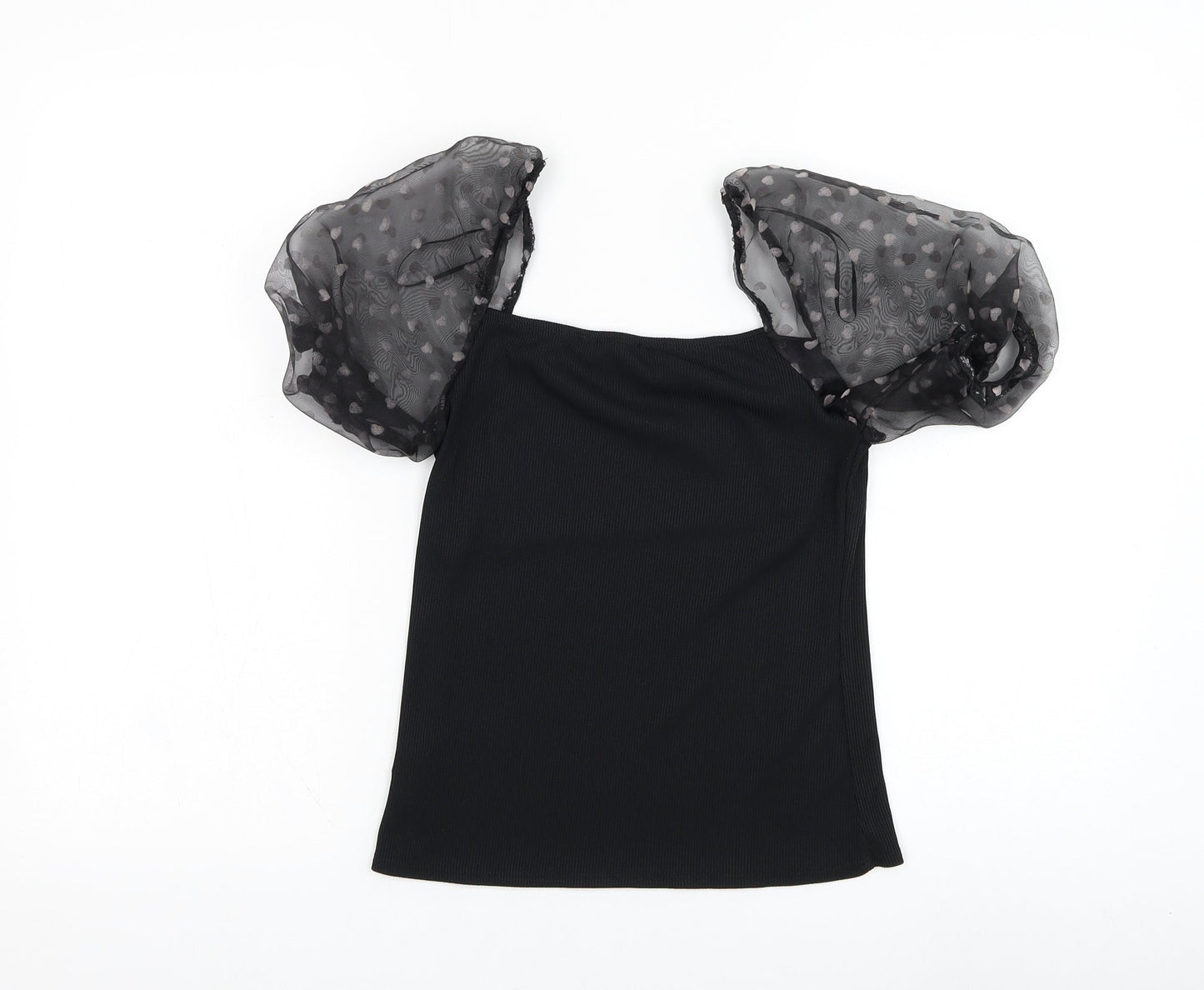 Womens UK Size 10 New Look Black Basic Blouse