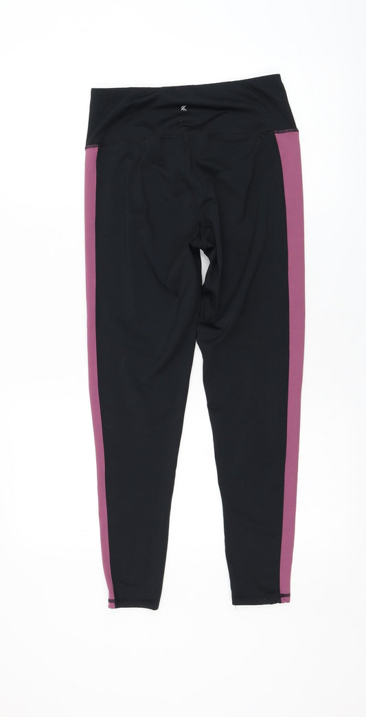Preworn Womens Black  Polyester Compression Leggings Size 28 in L25 in Regular Pullover