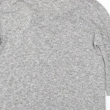 TU Womens Grey V-Neck  Polyester Pullover Jumper Size 8