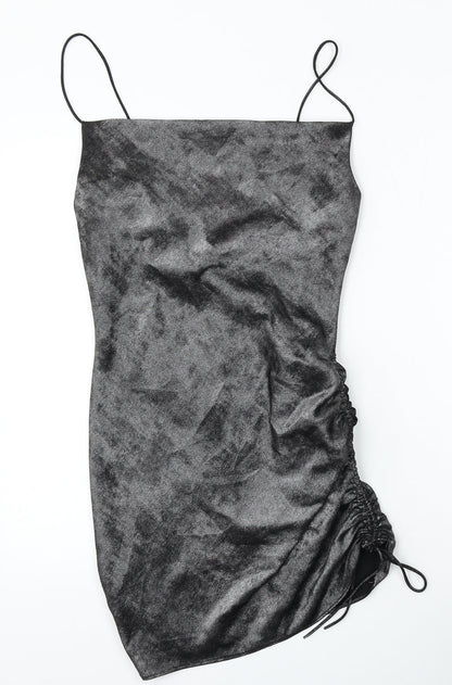 Topshop Womens Silver  Polyester Bodycon  Size 8  Square Neck