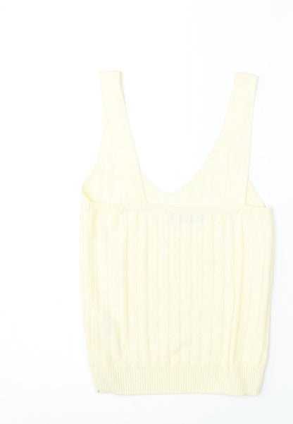 George Womens Yellow Round Neck  Polyester Vest Jumper Size 8