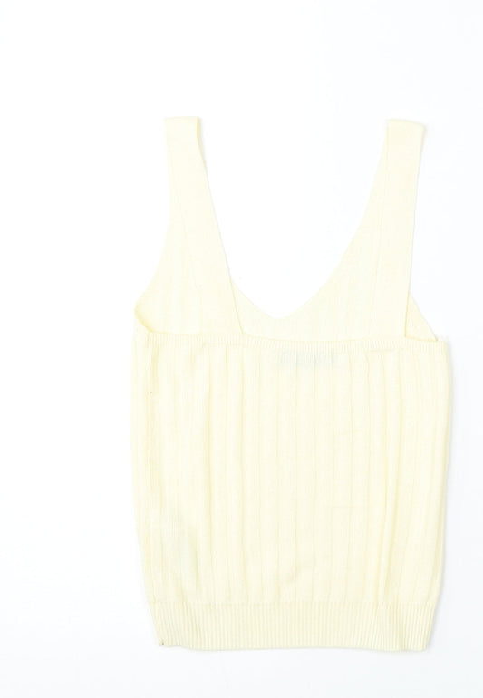 George Womens Yellow Round Neck  Polyester Vest Jumper Size 8
