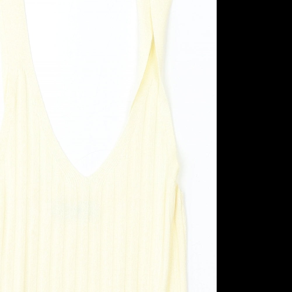 George Womens Yellow Round Neck  Polyester Vest Jumper Size 8