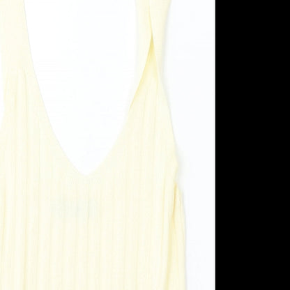 George Womens Yellow Round Neck  Polyester Vest Jumper Size 8
